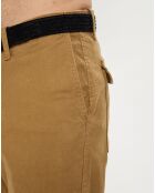 Pantalon chino Cropped Bedford marron kaki