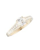 Bague Kriva Diamant 0.21 ct & Topaze blanche 1.43 ct or jaune