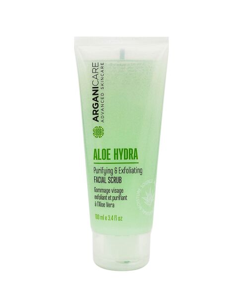 Exfoliërende en zuiverende gezichtsscrub met aloë vera - 100 ml