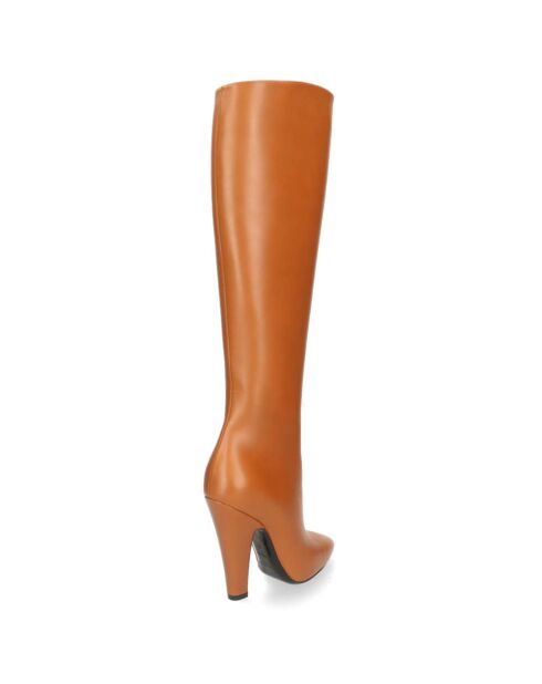 Bottes en Cuir 68 camel - Talon 11 cm