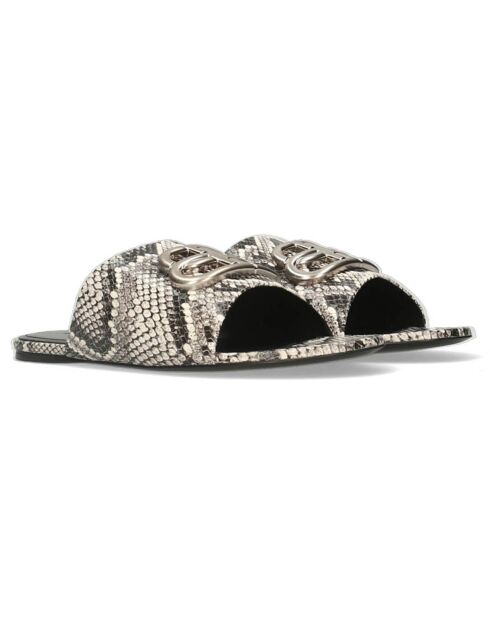 Mules en Cuir imprimé serpent