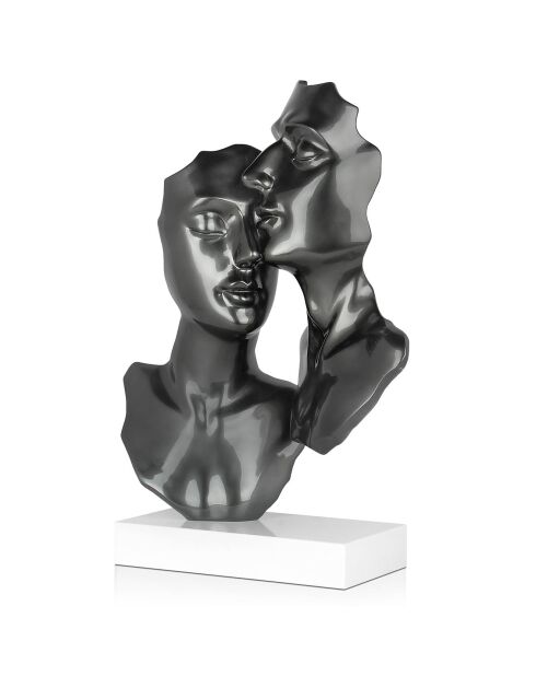 Sculpture moderne Amants grise - 57x42x16 cm