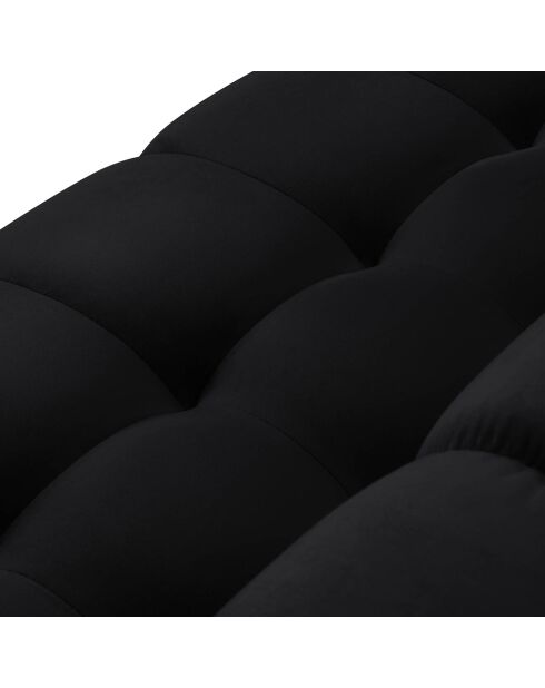 Canapé velours bali 4 places noir - 217x92x78 cm