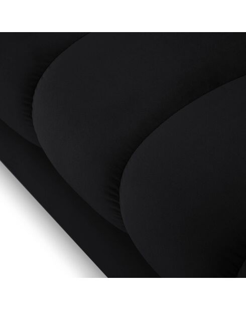 Canapé velours bali 4 places noir - 217x92x78 cm