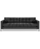 Canapé velours bali 4 places gris foncé - 217x92x78 cm