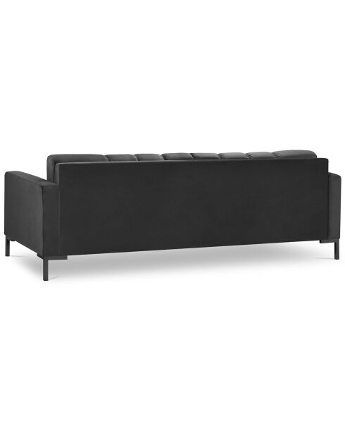 Canapé velours bali 4 places gris foncé - 217x92x78 cm