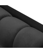 Canapé velours bali 4 places gris foncé - 217x92x78 cm