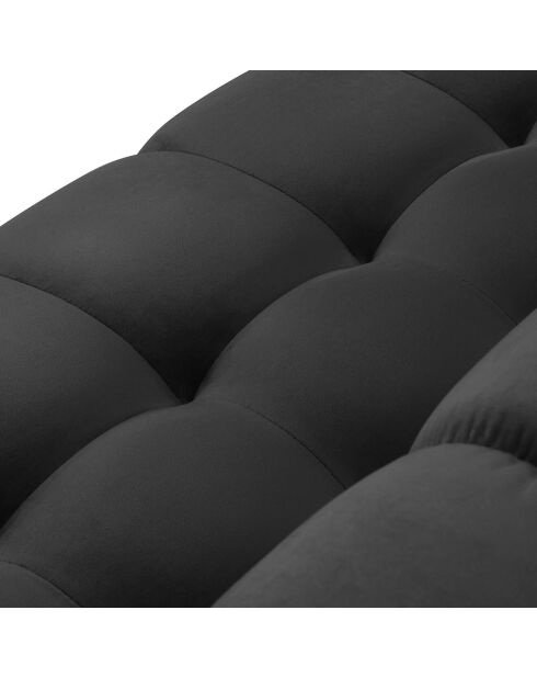 Canapé velours bali 4 places gris foncé - 217x92x78 cm