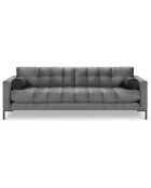 Canapé velours bali 4 places gris clair - 217x92x78 cm