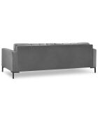 Canapé velours bali 4 places gris clair - 217x92x78 cm