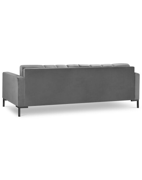 Canapé velours bali 4 places gris clair - 217x92x78 cm