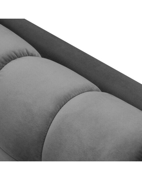 Canapé velours bali 4 places gris clair - 217x92x78 cm