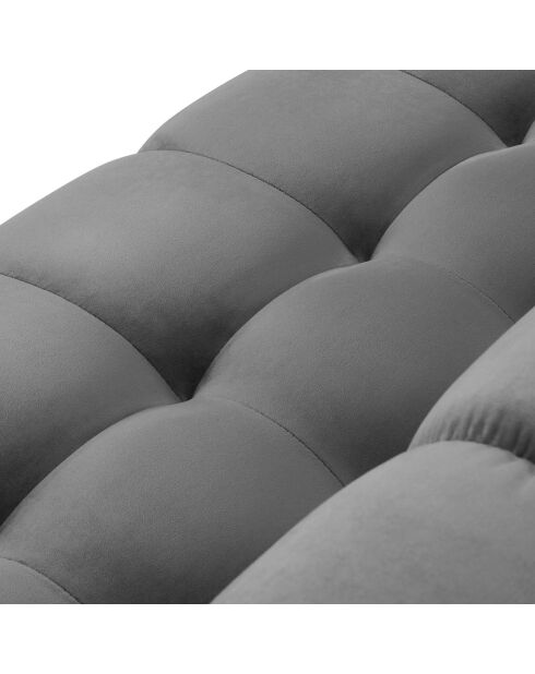 Canapé velours bali 4 places gris clair - 217x92x78 cm
