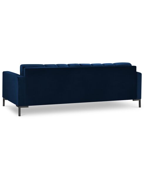Canapé velours bali 4 places bleu roi - 217x92x78 cm