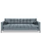 Canapé velours bali 4 places bleu clair - 217x92x78 cm