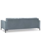 Canapé velours bali 4 places bleu clair - 217x92x78 cm