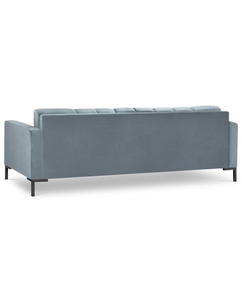 Canapé velours bali 4 places bleu clair - 217x92x78 cm