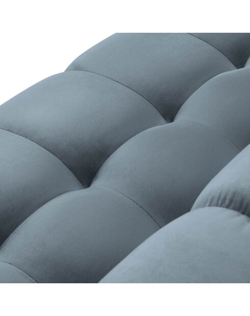 Canapé velours bali 4 places bleu clair - 217x92x78 cm