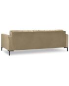 Canapé velours bali 4 places beige - 217x92x78 cm