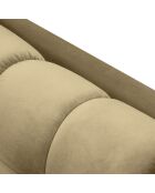 Canapé velours bali 4 places beige - 217x92x78 cm