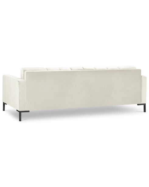 Canapé velours bali 4 places beige clair - 217x92x78 cm