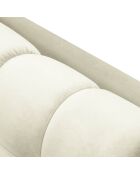 Canapé velours bali 4 places beige clair - 217x92x78 cm