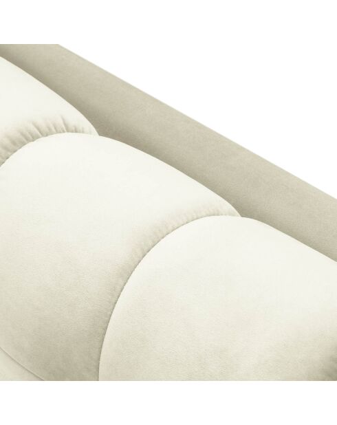 Canapé velours bali 4 places beige clair - 217x92x78 cm