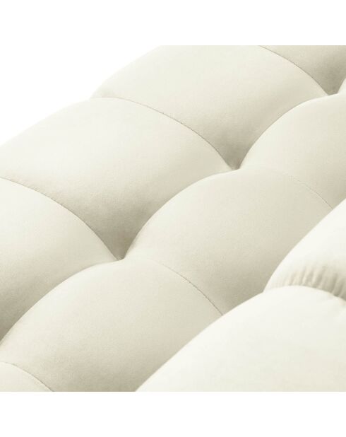 Canapé velours bali 4 places beige clair - 217x92x78 cm