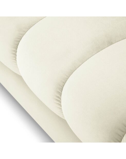 Canapé velours bali 4 places beige clair - 217x92x78 cm