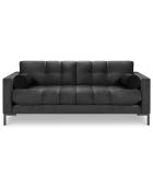 Canapé velours bali 3 places gris foncé - 177x92x78 cm