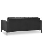 Canapé velours bali 3 places gris foncé - 177x92x78 cm