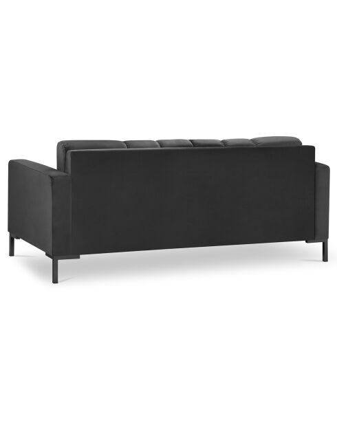 Canapé velours bali 3 places gris foncé - 177x92x78 cm