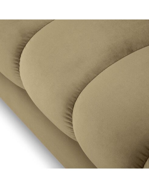 Canapé velours bali 4 places beige - 217x92x78 cm