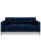 Canapé velours bali 3 places bleu roi - 177x92x78 cm