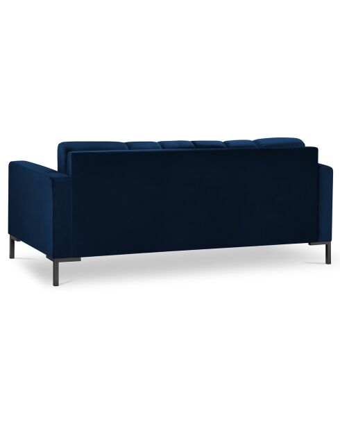 Canapé velours bali 3 places bleu roi - 177x92x78 cm