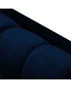 Canapé velours bali 3 places bleu roi - 177x92x78 cm