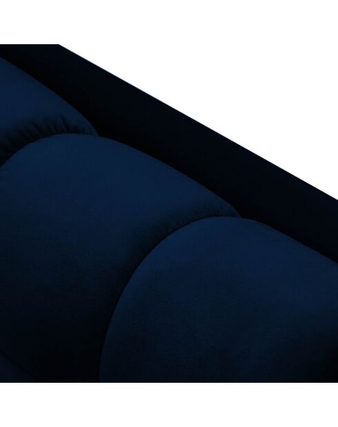 Canapé velours bali 3 places bleu roi - 177x92x78 cm