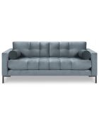 Canapé velours bali 3 places bleu clair - 177x92x78 cm