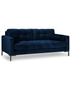 Canapé velours bali 3 places bleu roi - 177x92x78 cm