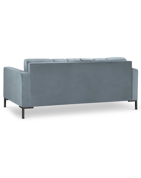 Canapé velours bali 3 places bleu clair - 177x92x78 cm