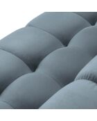 Canapé velours bali 3 places bleu clair - 177x92x78 cm
