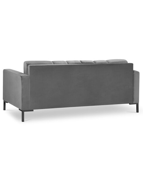 Canapé velours bali 3 places gris clair - 177x92x78 cm