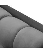 Canapé velours bali 3 places gris clair - 177x92x78 cm