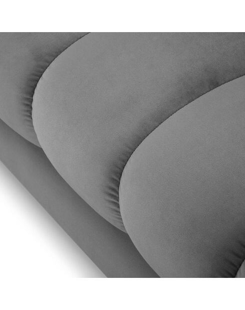 Canapé velours bali 3 places gris clair - 177x92x78 cm