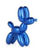 Sculpture en résine Chien ballon petit bleue - 27x26x9.5 cm