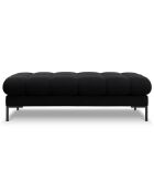 Banc velours bali 2 places noir - 62x133x40 cm