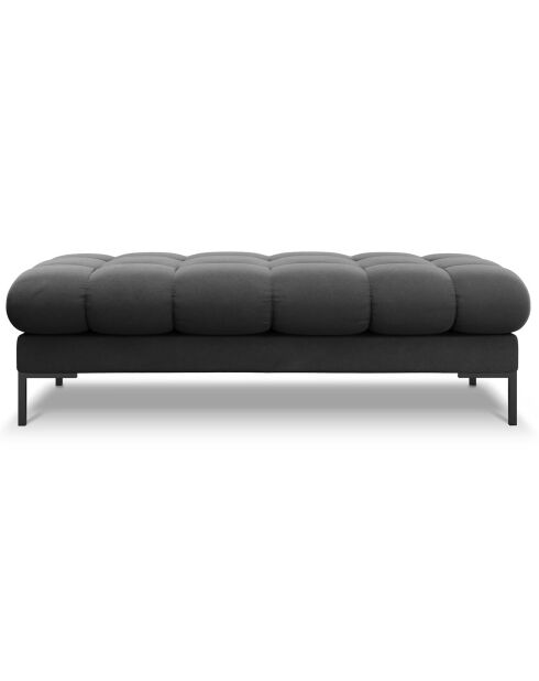 Banc velours bali 2 places gris foncé - 62x133x40 cm