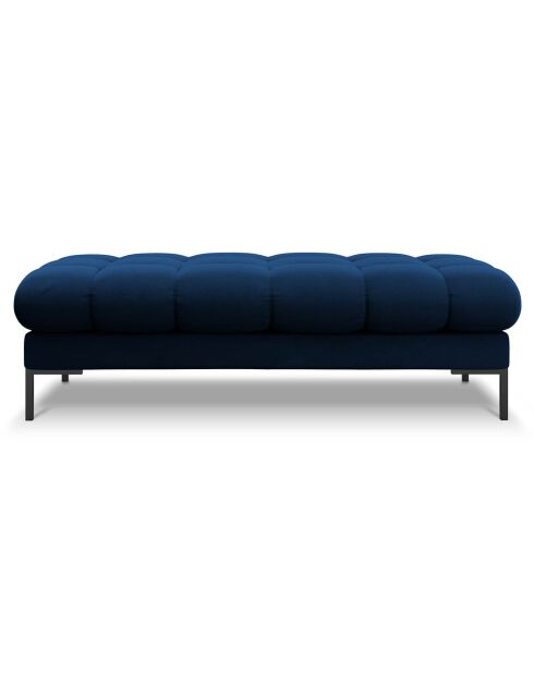 Banc velours bali 2 places bleu roi - 62x133x40 cm