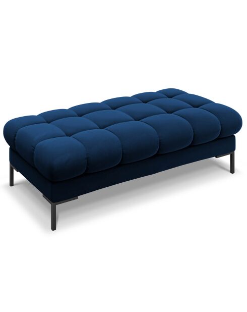 Banc velours bali 2 places bleu roi - 62x133x40 cm