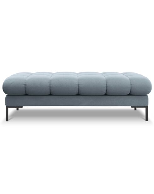 Banc velours bali 2 places bleu clair - 62x133x40 cm